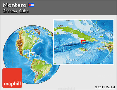 Physical Location Map of Montero