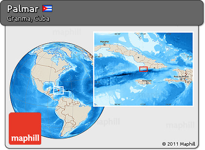 Shaded Relief Location Map of Palmar