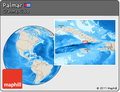 Shaded Relief Location Map of Palmar