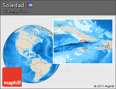 Shaded Relief Location Map of Soledad