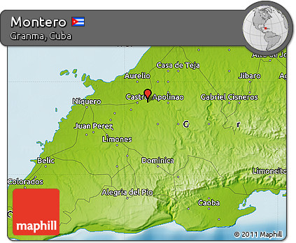 Physical Map of Montero