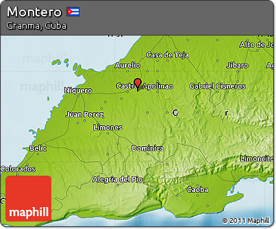 Physical Map of Montero