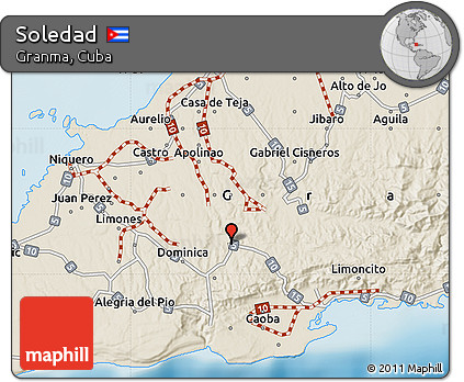 Shaded Relief Map of Soledad