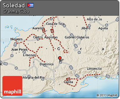 Shaded Relief Map of Soledad