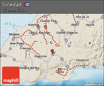 Shaded Relief Map of Soledad