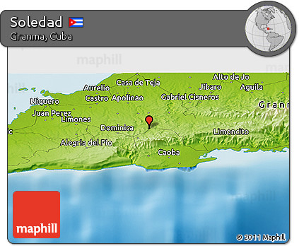 Physical Panoramic Map of Soledad