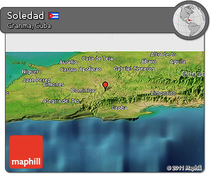 Satellite Panoramic Map of Soledad