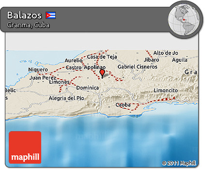 Shaded Relief Panoramic Map of Balazos