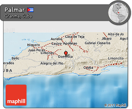 Shaded Relief Panoramic Map of Palmar