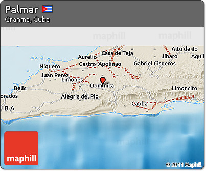 Shaded Relief Panoramic Map of Palmar