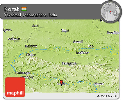 Physical Panoramic Map of Korat