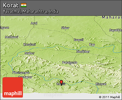 Physical Panoramic Map of Korat