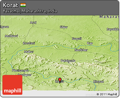 Physical Panoramic Map of Korat
