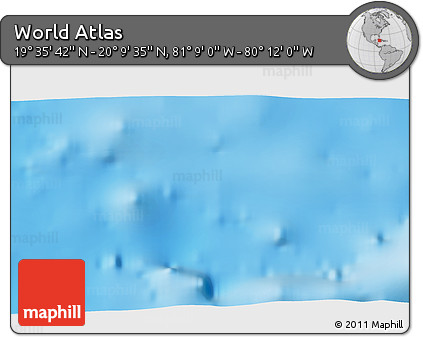 Physical 3D Map of the Area around 19° 52' 38" N, 80° 40' 30" W