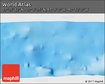 Physical 3D Map of the Area around 19° 52' 38" N, 80° 40' 30" W