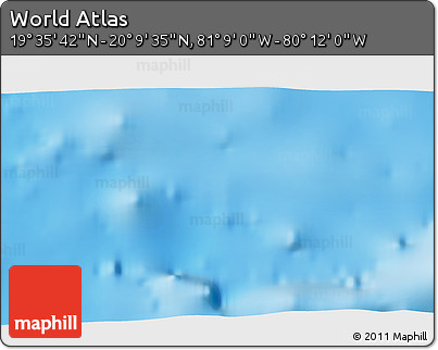 Physical 3D Map of the Area around 19° 52' 38" N, 80° 40' 30" W