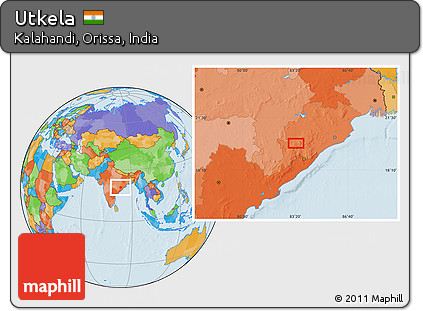 Political Location Map of Utkela