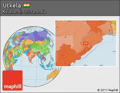 Political Location Map of Utkela
