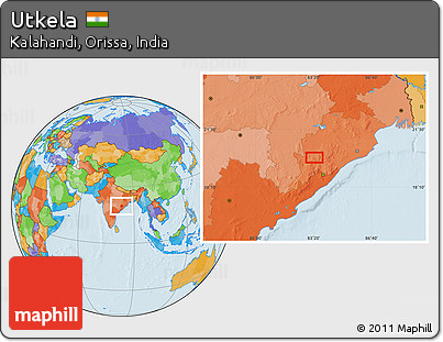 Political Location Map of Utkela