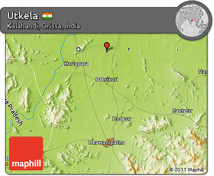 Physical Map of Utkela