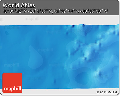 Political 3D Map of the Area around 19° 52' 38" N, 84° 4' 29" W