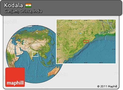 Satellite Location Map of Kodala