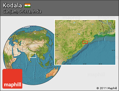 Satellite Location Map of Kodala