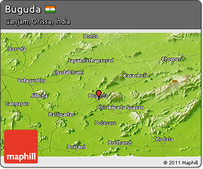 Physical Panoramic Map of Buguda