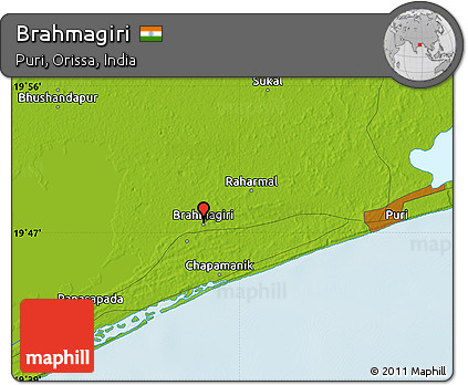 Physical Map of Brahmagiri