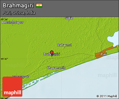 Physical Map of Brahmagiri