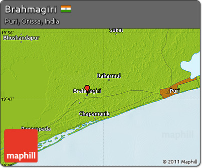 Physical Map of Brahmagiri