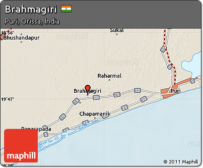 Shaded Relief Map of Brahmagiri