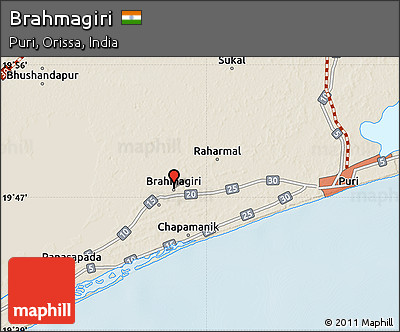 Shaded Relief Map of Brahmagiri