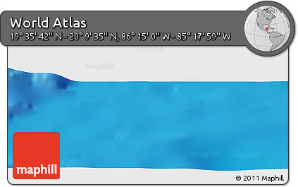 Physical Panoramic Map of the Area around 19° 52' 38" N, 85° 46' 30" W