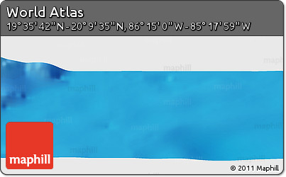 Physical Panoramic Map of the Area around 19° 52' 38" N, 85° 46' 30" W