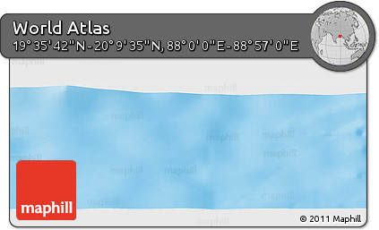 Physical Panoramic Map of the Area around 19° 52' 38" N, 88° 28' 29" E