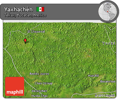 Satellite 3D Map of Yaxhachén
