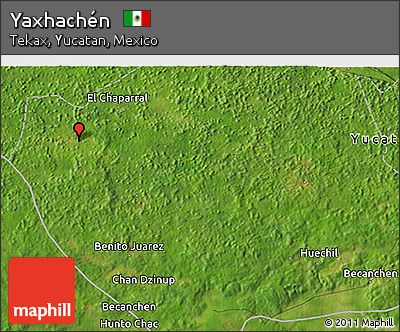 Satellite 3D Map of Yaxhachén
