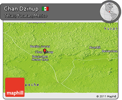 Physical Panoramic Map of Chan Dzinup