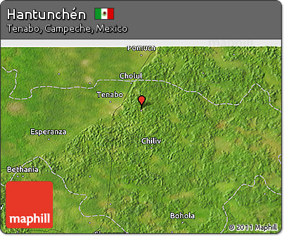 Satellite 3D Map of Hantunchén