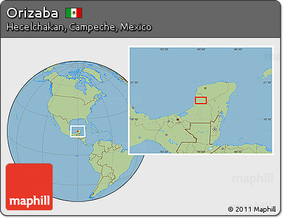 Savanna Style Location Map of Orizaba