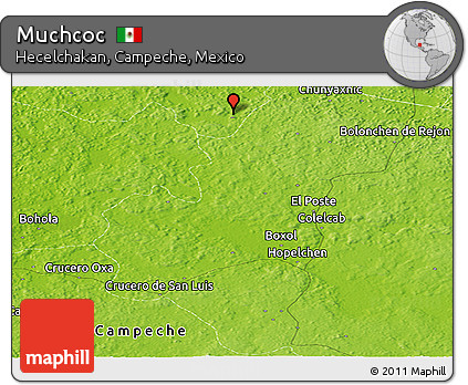 Physical Panoramic Map of Muchcoc