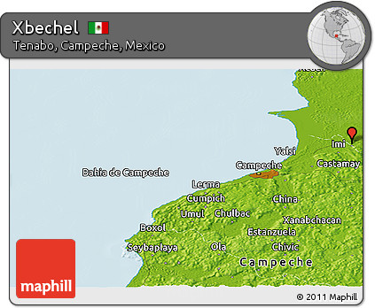 Physical Panoramic Map of Xbechel
