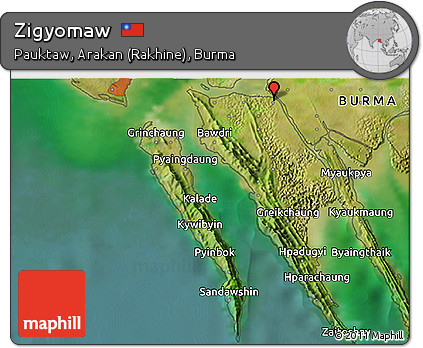 Satellite 3D Map of Zigyomaw