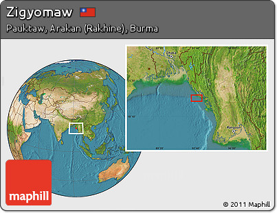 Satellite Location Map of Zigyomaw