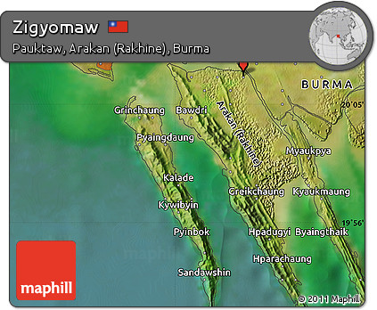 Satellite Map of Zigyomaw