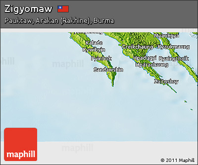 Physical Panoramic Map of Zigyomaw