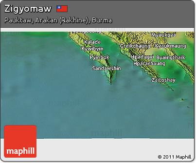 Satellite Panoramic Map of Zigyomaw
