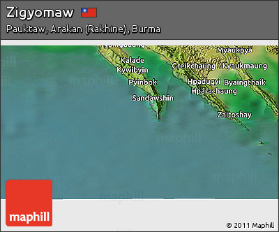Satellite Panoramic Map of Zigyomaw
