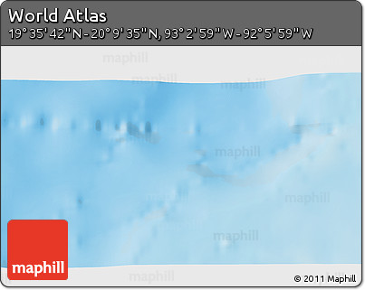 Physical 3D Map of the Area around 19° 52' 38" N, 92° 34' 29" W
